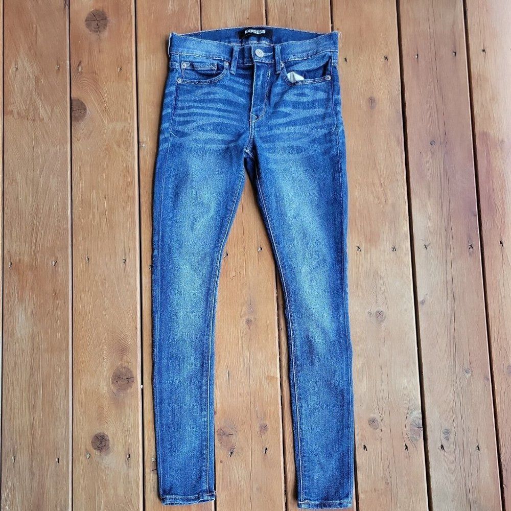 Express Legging Jeans Womens 4R Mid Rise Stretch Denim